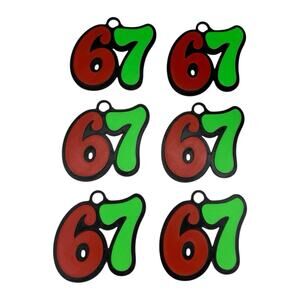 Six Seven 67 Brainrot Christmas Ornament Funny Teen Santa Plastic Bruh Hanging 6